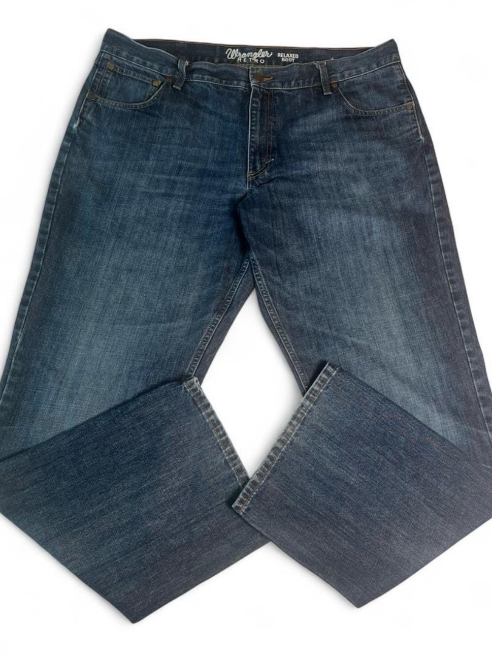 Wrangler Men's Relaxed Jeans - Indigo Blue Wash